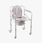 Iron Medical Wheeled Commode Chair Matte Grey