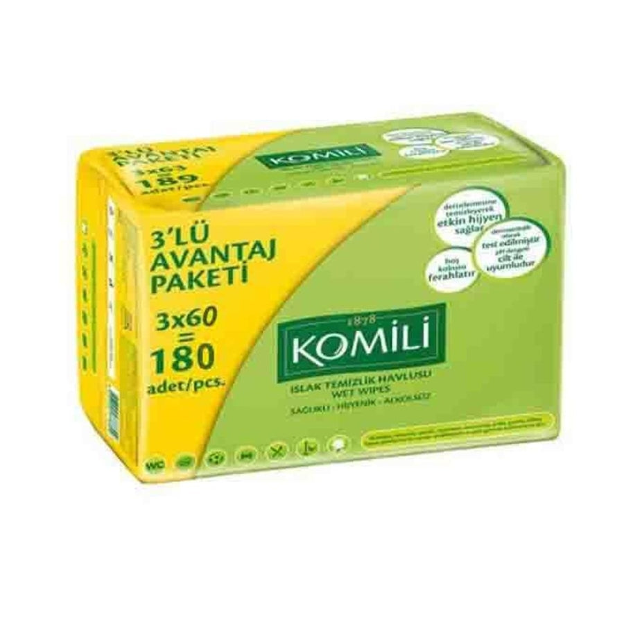 Komili Multi-Purpose Wet Wipes Fresh Scent 3x60 Count