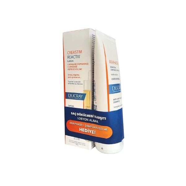 Ducray Hair Care Set - Anti-Hair Loss Treatment with Creastim Reactiv Lotion & Anaphase+ Shampoo