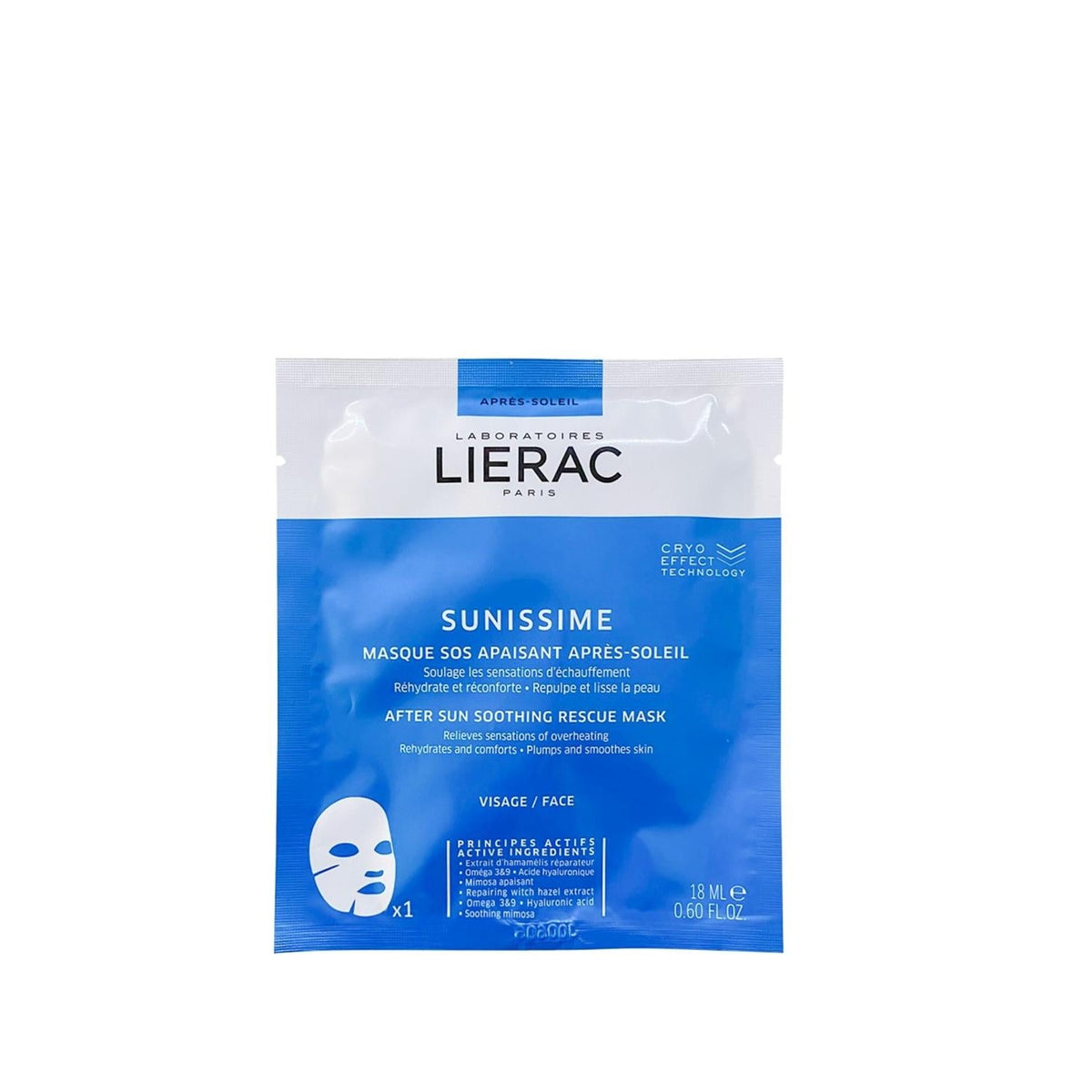 Lierac Sunissime After Sun Soothing Rescue Mask 18 ml - Soothe & Hydrate Sun-Exposed Skin