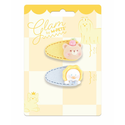 M-Pets Glam Figured Hair Clip for Cats and Dogs Yellow