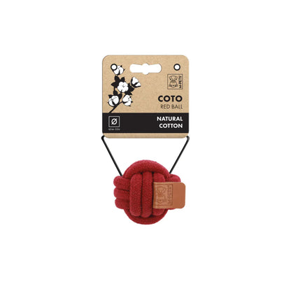 M-Pets Cotton Rope Ball Dog Toy for Dental Care Red 6.5cm