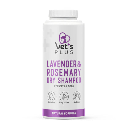 Vet's Plus Lavender & Rosemary Dry Shampoo for Cats & Dogs 100g
