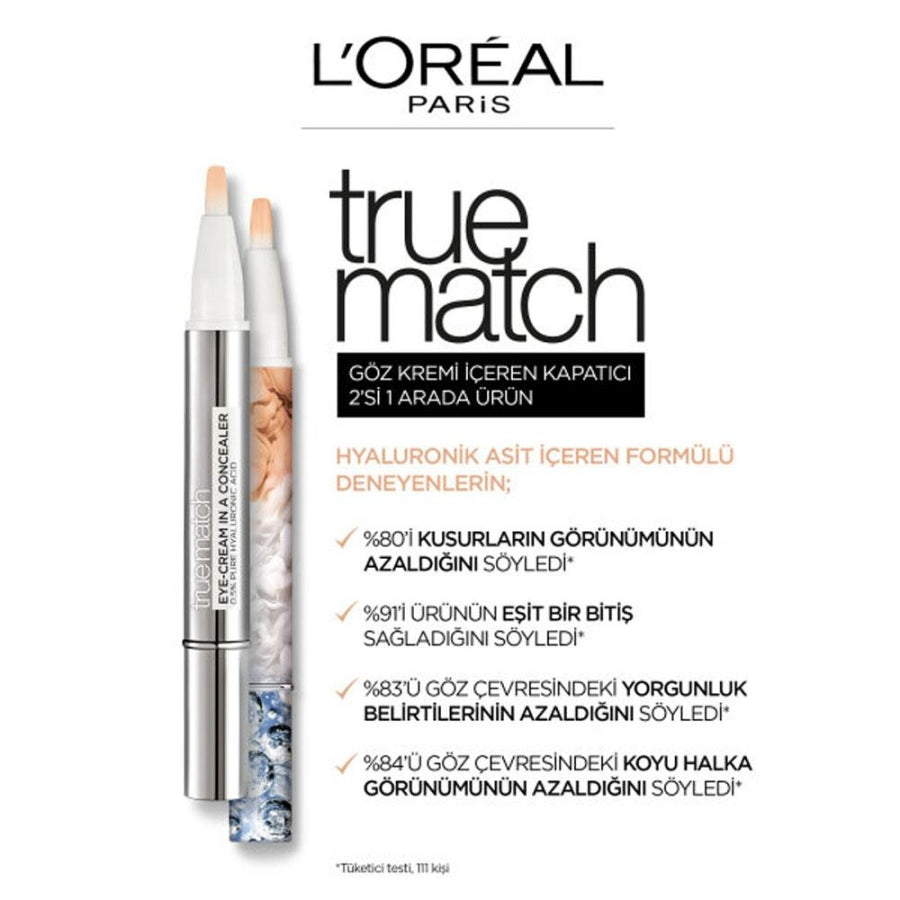L'Oreal Paris True Match Eye Cream in a Concealer 3-5.5R 2ml
