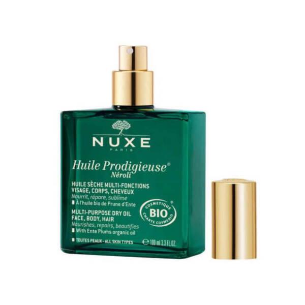 Nuxe Huile Prodigieuse Neroli Organic Dry Oil - 100ml Multi-purpose Beauty Oil for Face, Body, Hair