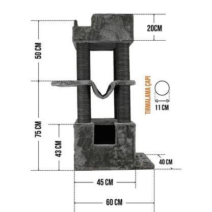 Lotus Pet Design Cape Town Gray Cat Scratcher Post