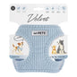 M-Pets Velvet Dog Harness Soft Ribbed Mesh Blue Small