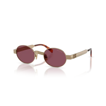 Miu Miu 0MU B51S Women's Designer Sunglasses Gold/Grey 47mm
