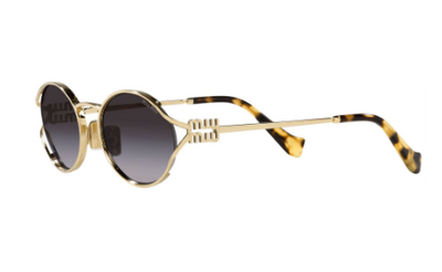 Miu Miu 52Y ZVN-5D1 Yellow Metal Gradient Sunglasses