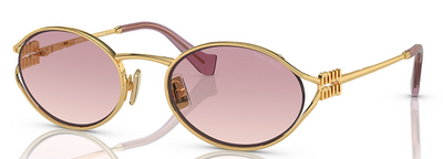 Miu Miu SMU 52Y 5AK-06S Yellow Metal Gradient Sunglasses