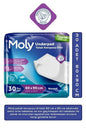 Moly Bed Protector Underpad Waterproof Sheets 60x90 cm 30 Count