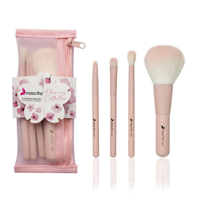 Nascita Flowers Collection 4-Piece Makeup Brush Set Pink