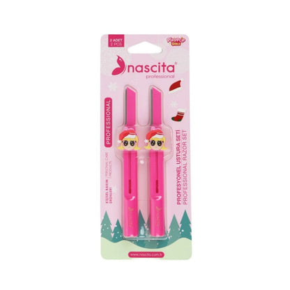 Nascita Pixy Pop Girls Eyebrow Razor Set Pink 2 Count