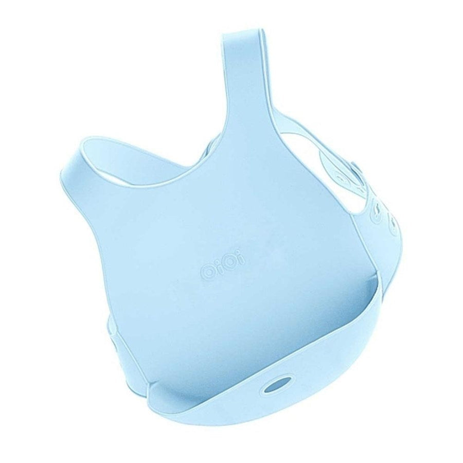 Oioi Silicone Baby Bib with Back Straps Blue 6 Months+