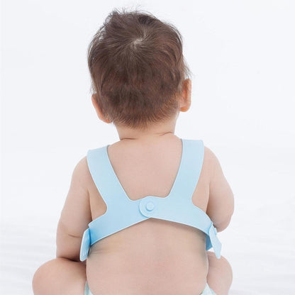 Oioi Silicone Baby Bib with Back Straps Blue 6 Months+
