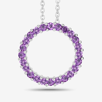 0.72 Carat Genuine Amethyst .925 Sterling Silver Pendant