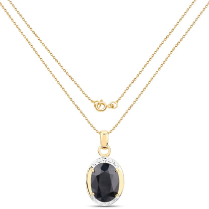 7.50 Carat Genuine Black Sapphire .925 Sterling Silver Pendant