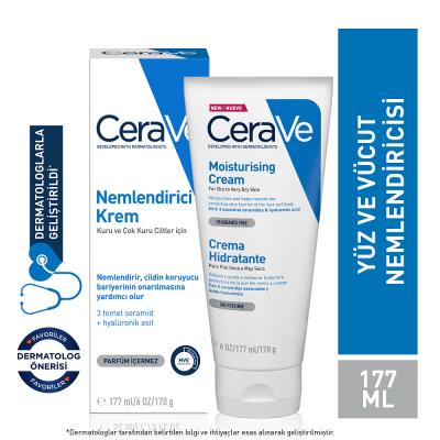 CeraVe Moisturizing Cream | Deeply Hydrates Dry, Sensitive Skin | With Hyaluronic Acid & Ceramides | Dermatologist Recommended