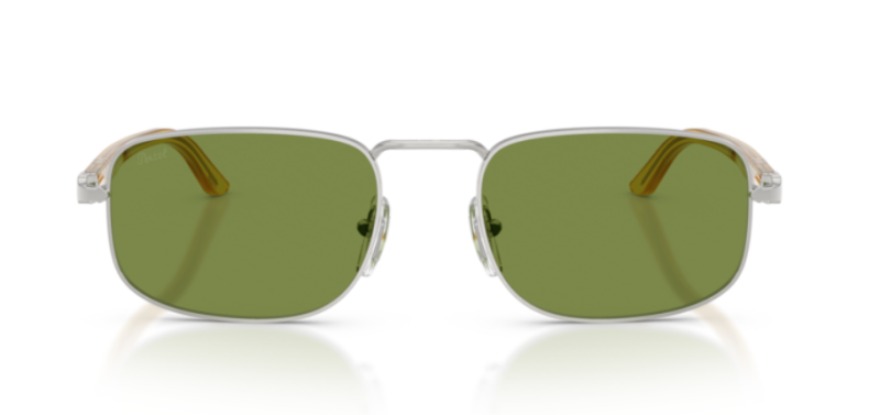 Persol 0PO1027S Silver Green Lens Men Sunglasses 56mm