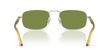 Persol 0PO1027S Silver Green Lens Men Sunglasses 56mm