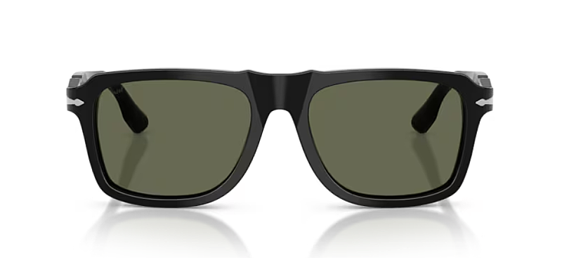 Persol 0PO8002S Black Rectangular Polarized Sunglasses 55mm