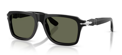 Persol 0PO8002S Black Rectangular Polarized Sunglasses 55mm