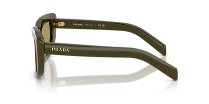 Prada 0PR D07S Women's Square Sunglasses with Gold Accents 53mm