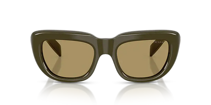 Prada 0PR D07S Women's Square Sunglasses with Gold Accents 53mm