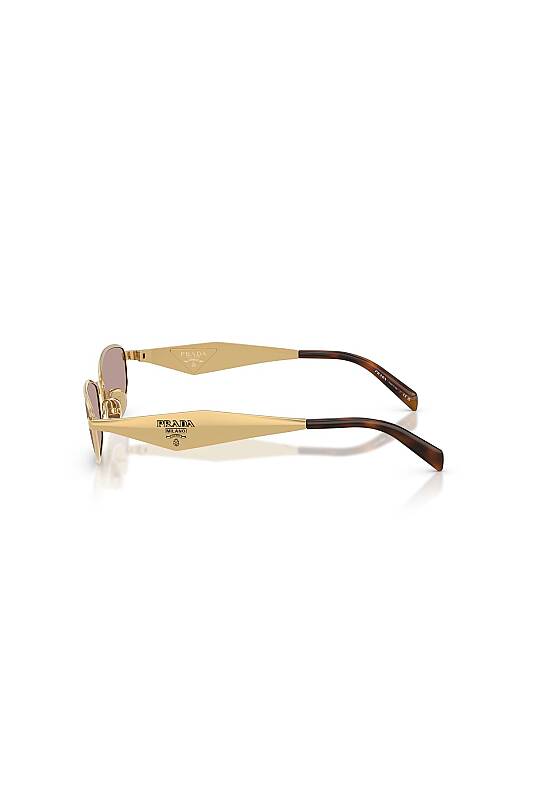 Prada 0PR D51S Women's Square Sunglasses Gold & Black 55mm