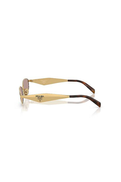 Prada 0PR D51S Women's Square Sunglasses Gold & Black 55mm