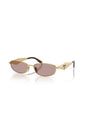 Prada 0PR D51S Women's Square Sunglasses Gold & Black 55mm