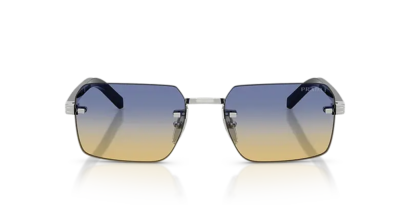 Prada 0PR D55S Men's Designer Sunglasses Silver Frame 55mm