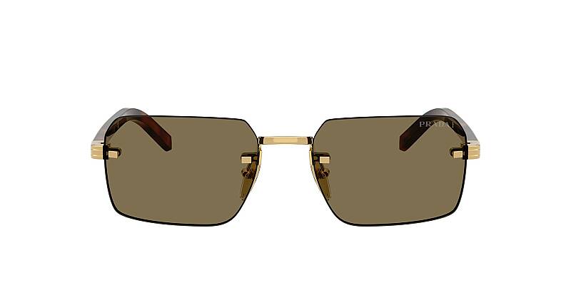 Prada 0PR D55S Gold Aviator Men's Sunglasses 55mm