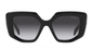 Prada 14Z 1AB-09S Black Square Sunglasses with Gradient Lenses