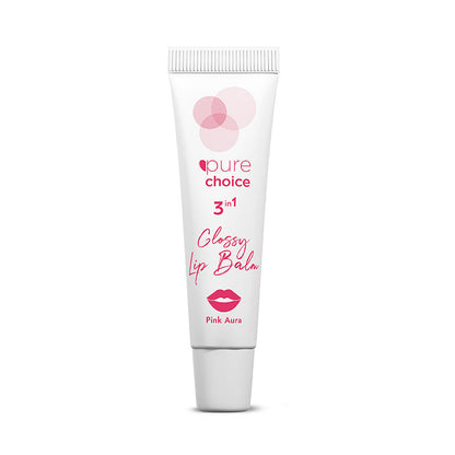 Pure Choice Pink Aura 3in1 Glossy Lip Balm for Radiant Shine 10 ml