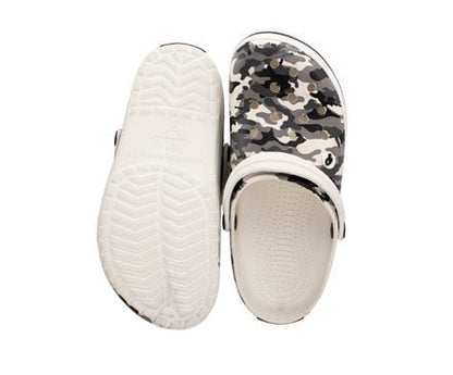 Labor Q-Clogs Grey Camouflage Sabo Clogs with Orthopedic Sole