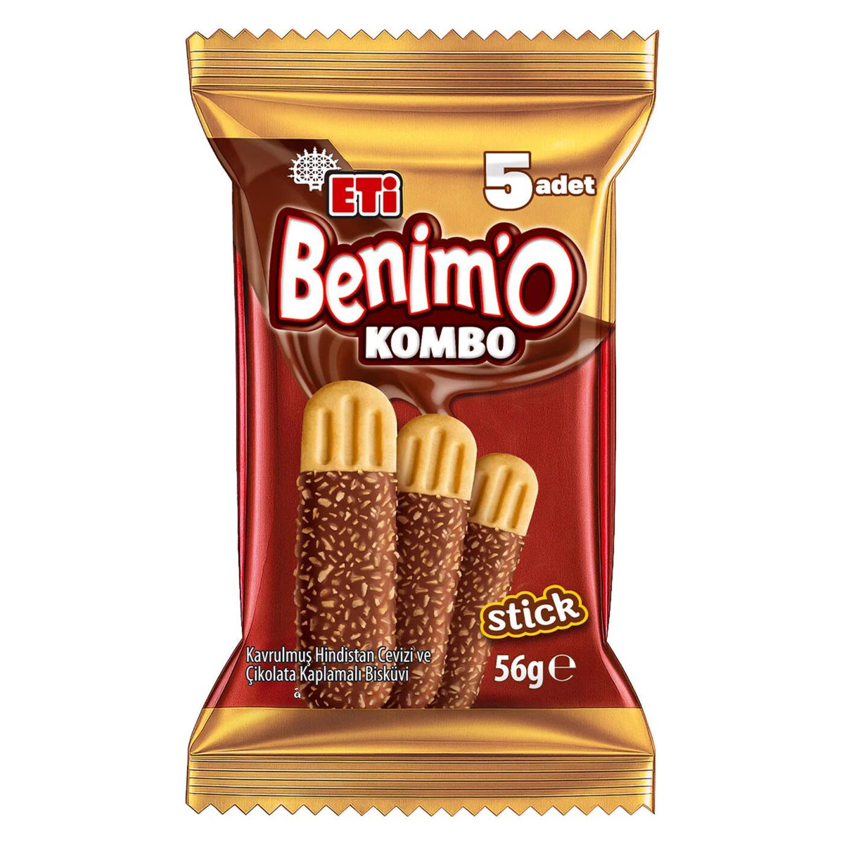 Eti Kombo Chocolate Coated Biscuit with Cocoa 56g