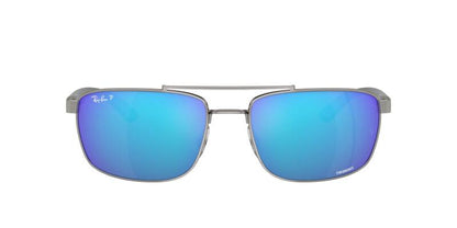 Ray-Ban 0RB3737CH Blue Polarized Metal Sunglasses 60mm