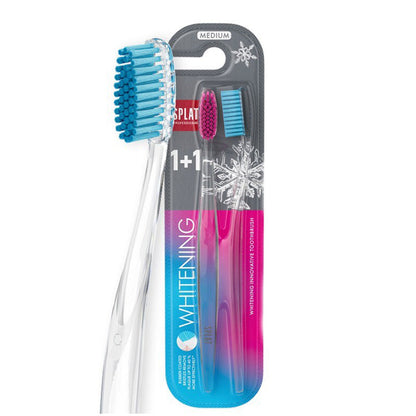 Splat Whitening Medium Toothbrush Set for Natural Brightness 2 Pack