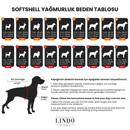 Lindo Softshell Black Stripe Waterproof Dog Raincoat