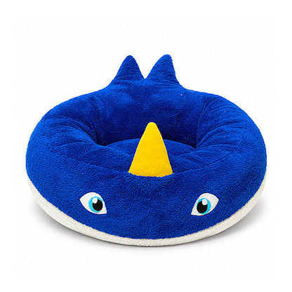 Tigres Puffy Whale Shaped Cat Bed Soft Plush Pet House