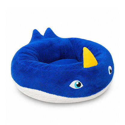 Tigres Puffy Whale Shaped Cat Bed Soft Plush Pet House