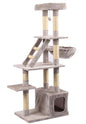 Tommy Multi-Level Luxury Grey Cat Tree House with Sisal Posts 148cm
