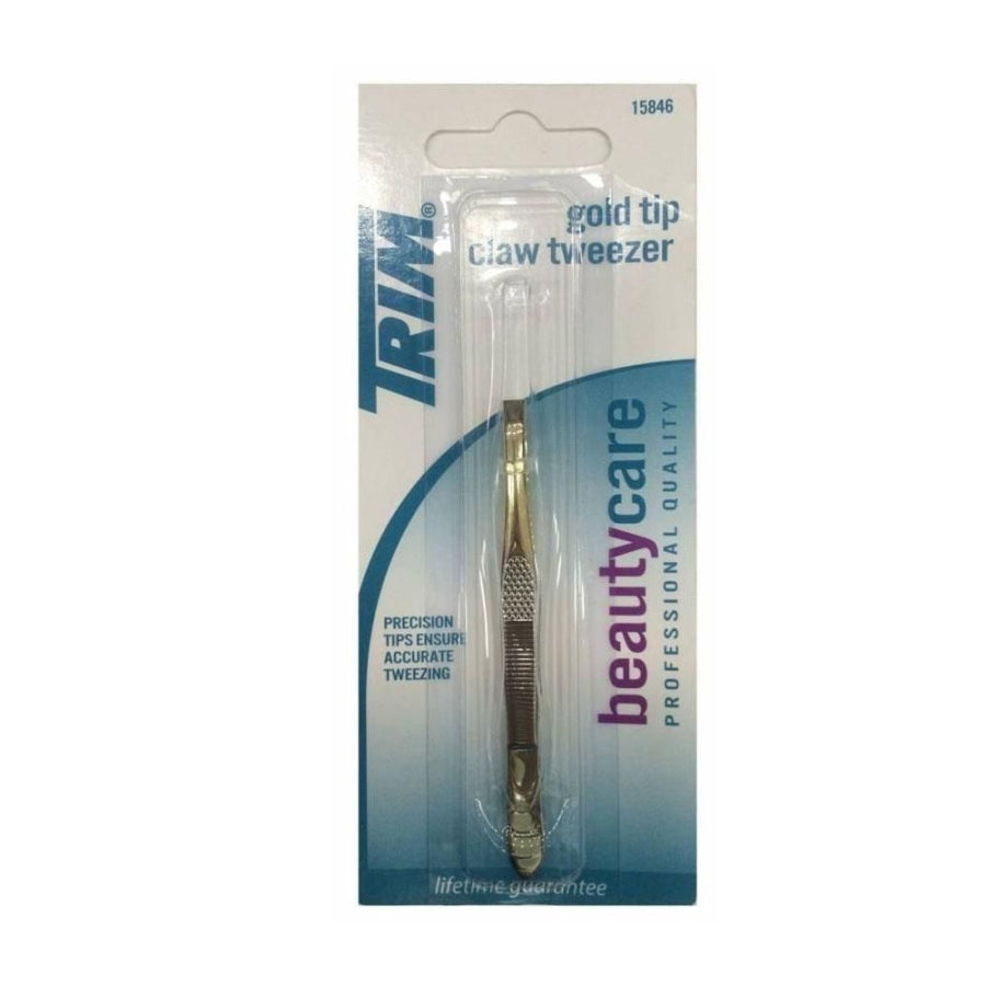 Trim Gold Straight Tip Tweezers for Precise Shaping