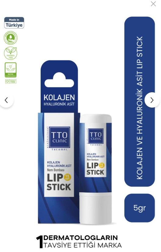 TTO SPF 15 Lip Balm with Collagen and Hyaluronic Acid 5ml