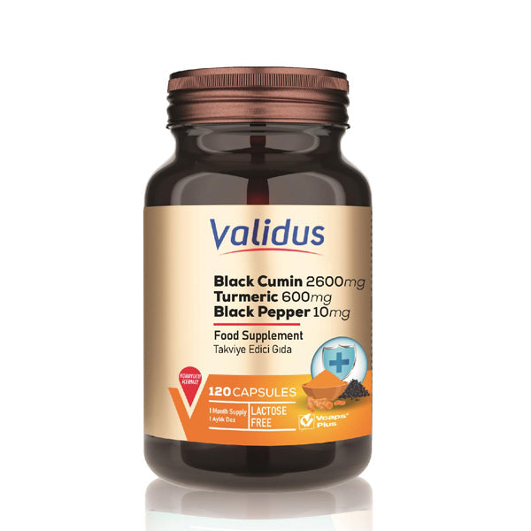 Validus Black Cumin 2600mg & Turmeric 600mg Complex 120 Capsules