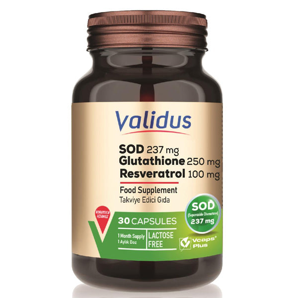 Validus Superoxide Dismutase Antioxidant Support 237 mg 30 Capsules