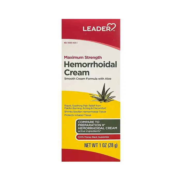 Leader(Tm) Maximun Strength  Hemorrhoidal Relief Lidocaine 5%Cream 1 Oz(Compare To Recticare)