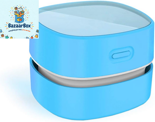 Desktop Vacuum Cleaner,Mini Table Dust Sweeper Energy Saving,High Endurance up to 400 Mins,Cordless&360º Rotatable for Cleaning Hairs,Crumbs,Computer Keyboard of Gifts for Kids (Blue)