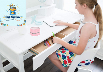 Desktop Vacuum Cleaner,Mini Table Dust Sweeper Energy Saving,High Endurance up to 400 Mins,Cordless&360º Rotatable for Cleaning Hairs,Crumbs,Computer Keyboard of Gifts for Kids (Blue)